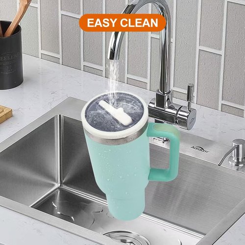 2 Pcs 40oz Tumbler Flip Straw Lid Replacement for Stanley 40oz Cup Lid Cup Accessory,Leak Proof Cup Top Lids for Stanley Quencher H2.0,Reusable Spill Proof Tumbler Lid Cover