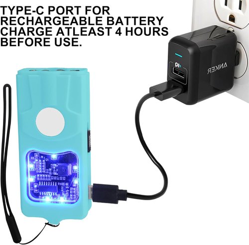 FIGHTSENSE Stun Gun Flashlight - Rechargeable Self Defense Tool for Women | Compact & Powerful Design
