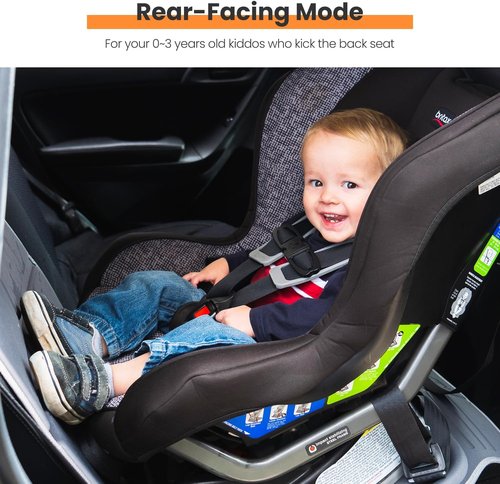 HEYTRIP Car Seat Protector - Waterproof & Non-Slip Design for 0-12 Years - Dark Grey Orange