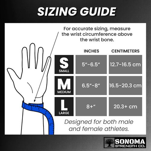 Sonoma Strength Co Weight Lifting Grips Heavy Duty Gloves Alternative Wrist Strap with Padded Wrist Support & Maximum Grip - Gym Straps for Weightlifting, Powerlifting, Deadlift, Crossfit, Pullup Grip
