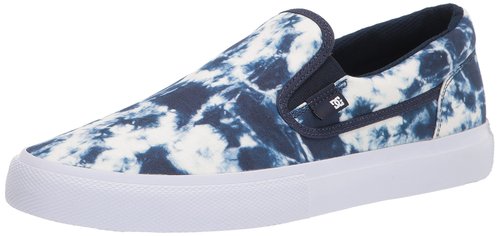DC Men's Manual Slip-ON TXSE Skate Shoe, Heather Navy, 4