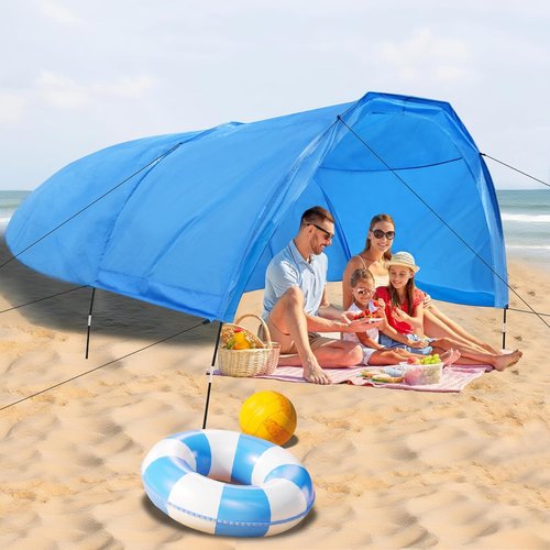 Beach Shade Portable Canopy - 200 Sq. Ft UV Protection Sun Shelter for 4-8 People | Lightweight & Easy Setup (Blue)