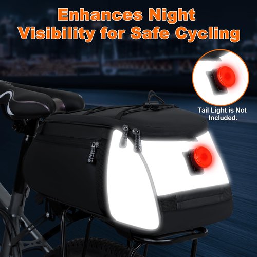 WILDKEN Bike Rack Bag, 10L Bike Rear Rack Bag Waterproof Bicycle Trunk Bag Bike Panniers Cycling Rear Seat Carrier Backseat Storage Luggage Bike Bags for Bicycle E bike Rear Rack
