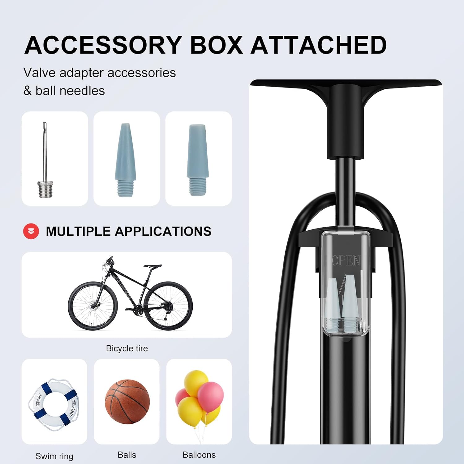 Skiennix Bike Pump - 25” Full Size Bicycle Pump with 160 PSI High Pressure | Presta & Schrader Valve