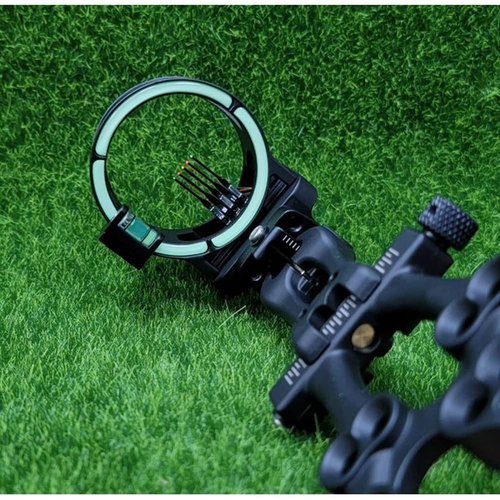 TRUGLO VEROS 5-Pin Durable Ultra-Bright Lightweight Micro-Adjustable Archery Hunting Bow Sight with Decreasing Diameter Pins Design & Large Circular Field of View, Black