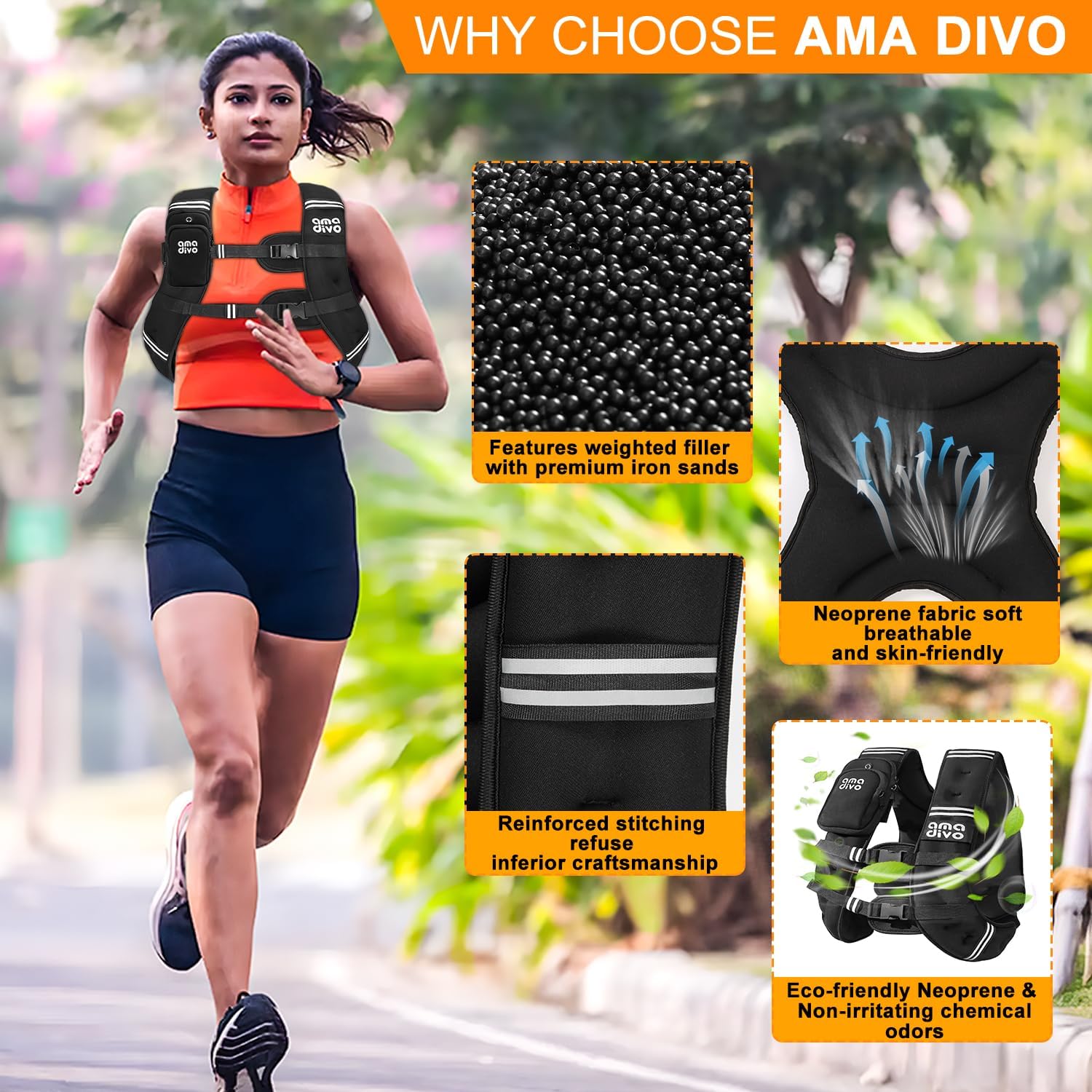 Skiennix Weighted Vest - Reflective Design for Walking, Running & Fitness | Adjustable 8lb-20lb