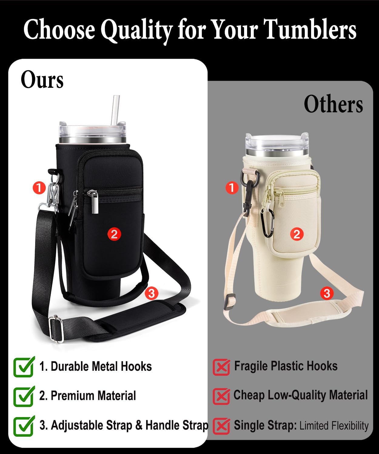 Stanley | Carrier Bag with Phone Pocket - Adjustable Sling Sleeve for 40 oz Tumbler & Accessories