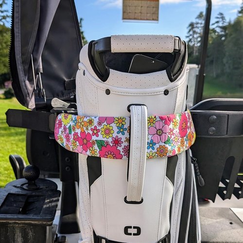 Foretra - Flowers Pattern Golf Cart Strap Sleeve – Protect Your Premium Golf Bag from Friction and Scuff Marks While Adding Style and Color to Your Setup (1)