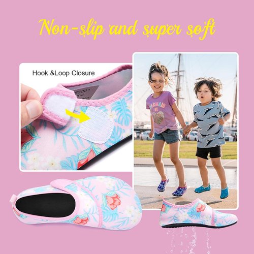 HIITAVE Kids Water Shoes - Non-Slip Aqua Socks for Boys & Girls | Quick Dry & Barefoot Comfort