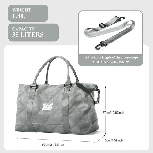 HYC00 Travel Duffel Bag - Stylish Carry-On Weekender for Women | Sports Tote with Wet Pocket