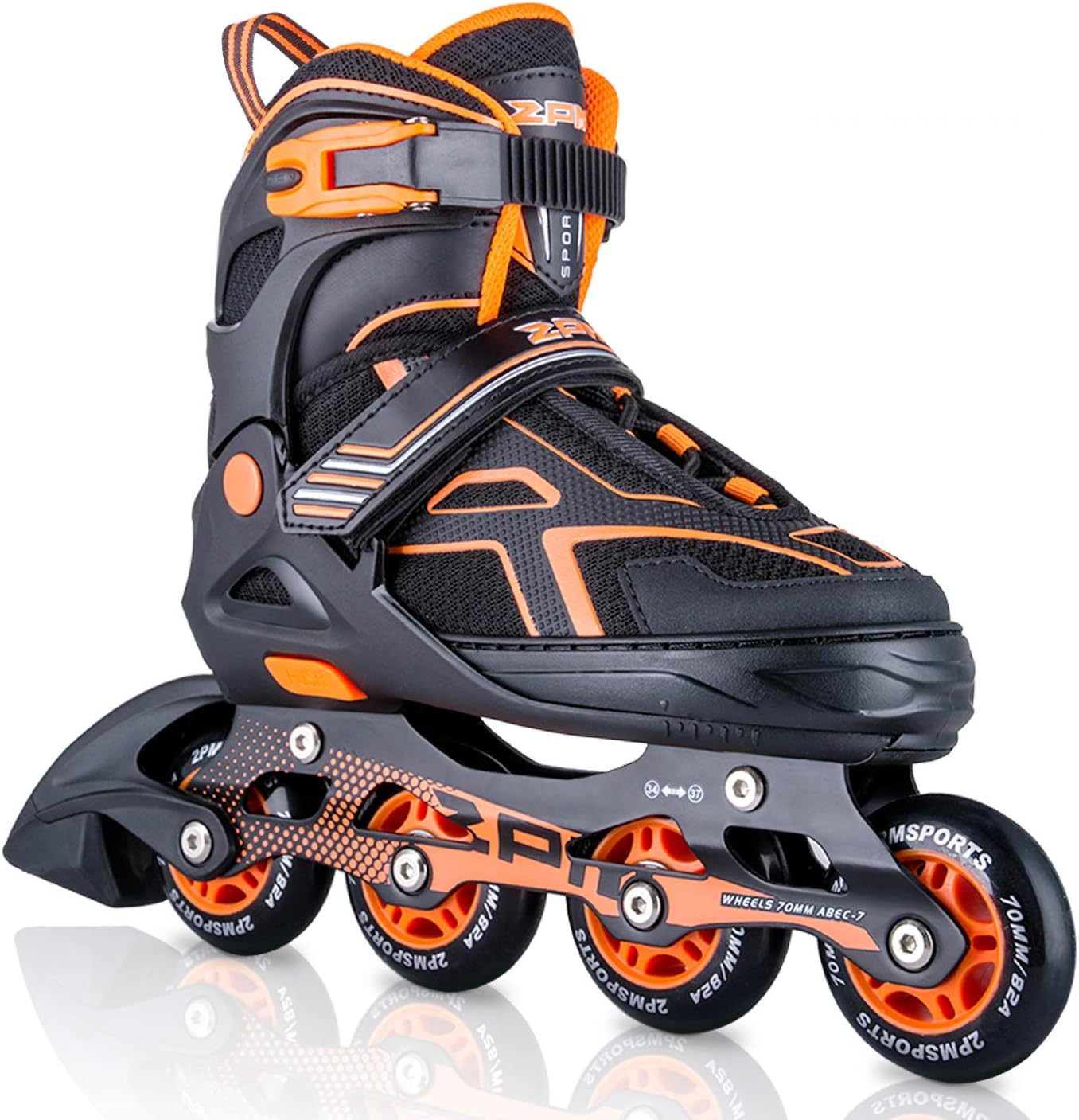 2PM SPORTS Torinx Green Adjustable Inline Skates - Fun Beginner Roller Skates for Kids & Adults