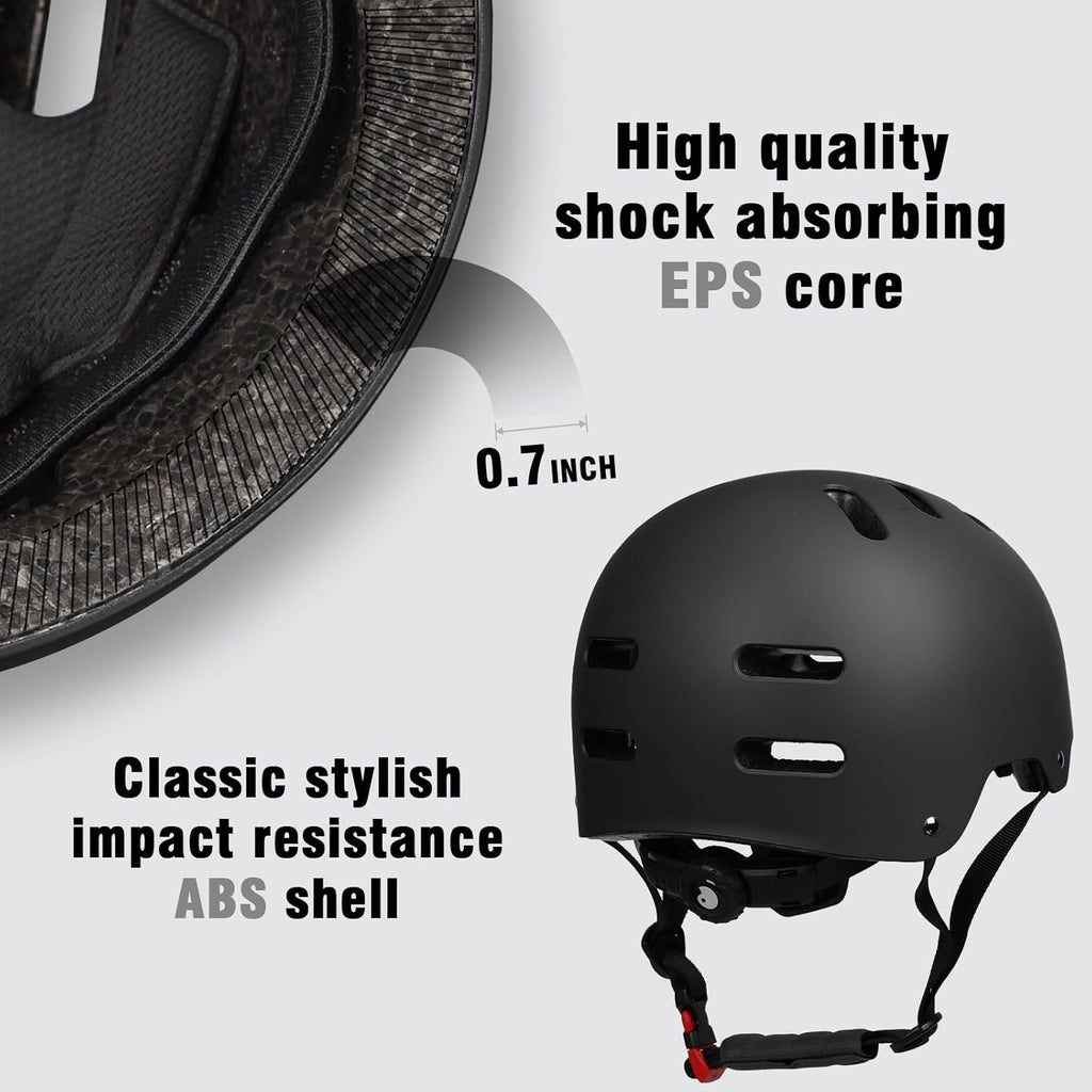 Skiennix Skateboard Bike Helmet - Lightweight Adjustable Multi-Sport Protection for All Ages