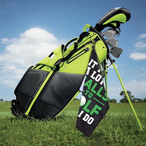 GEYGIE It Takes A Lot of Ball to Golf Like Printed Microfiber Golf Towel, Funny Golf Towel Gifts and Golf Accessories for Men Women Dad Mom Grandpa, Fathers Day Birthday Gift for Golf Lover