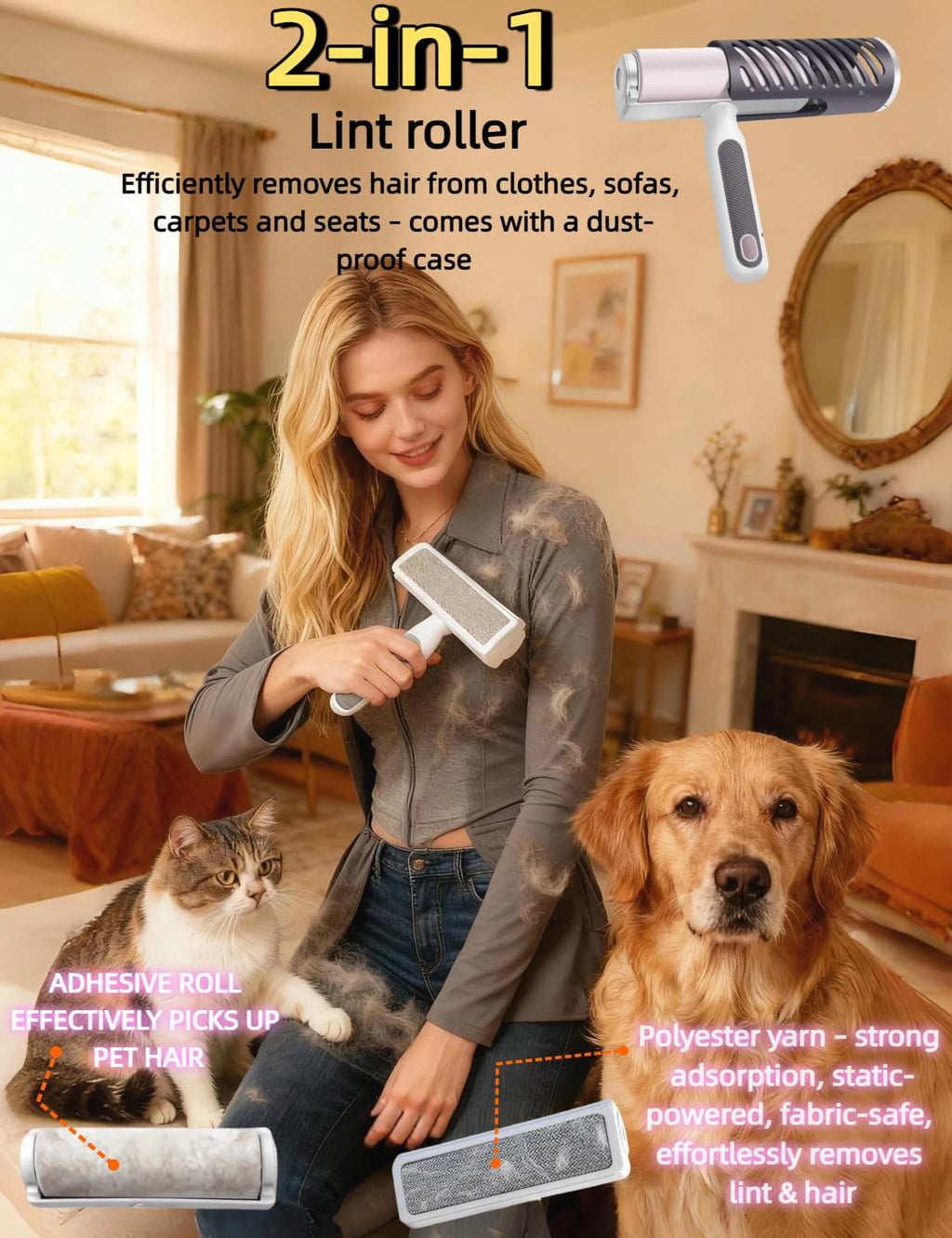 Skiennix 3-in-1 Dog Deshedding Brush - Grooming Tool with Undercoat Rake & Dematting Comb | Peacock Green