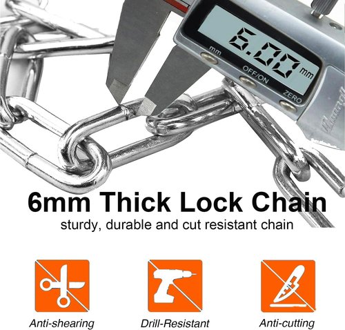 Heavy Duty Bike Lock Chain by [Brand Name] - 5 Digit Combination Anti-Theft Security | 3.2 Feet Long, Black