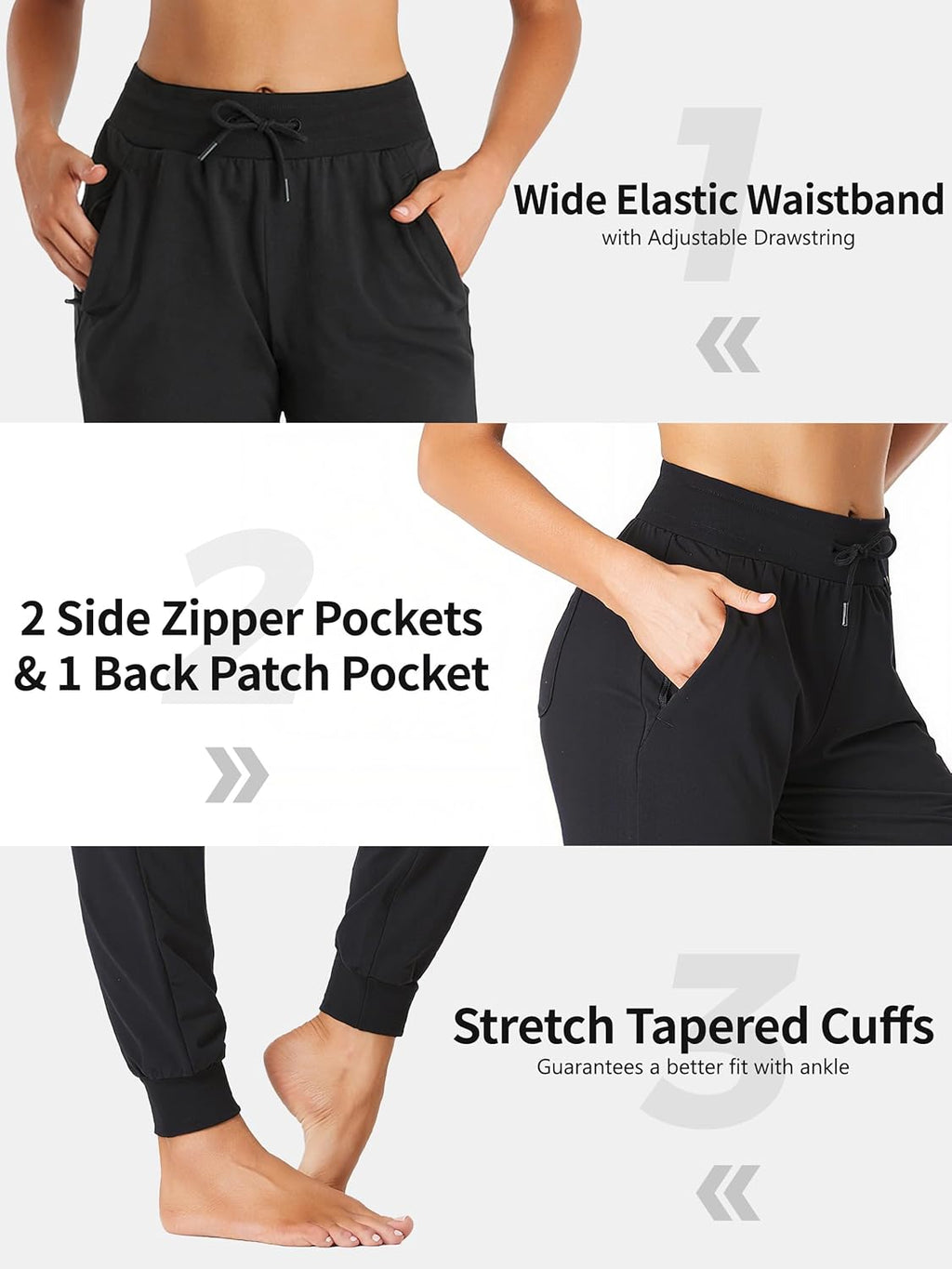SEVEGO Lightweight Cotton Joggers for Women - Comfortable Athletic Pants | Available in 30/32/34/36 Inseam