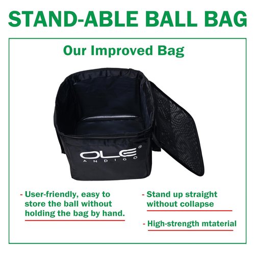 OLE ANDIGO Tennis Ball Hopper Ball Cart, Can Hold 165 Balls Tennis Basket, Foldable and Disassembled Comes Pickleball Hopper with Storage Bag,Suitable for Tennis/Pickleball/Baseball/Softball