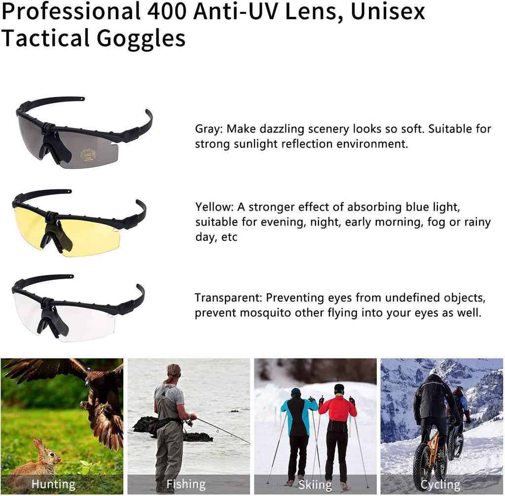 Skiennix Sports Goggles - Anti-Fog Sunglasses with 3 Interchangeable Lenses for Optimal Vision