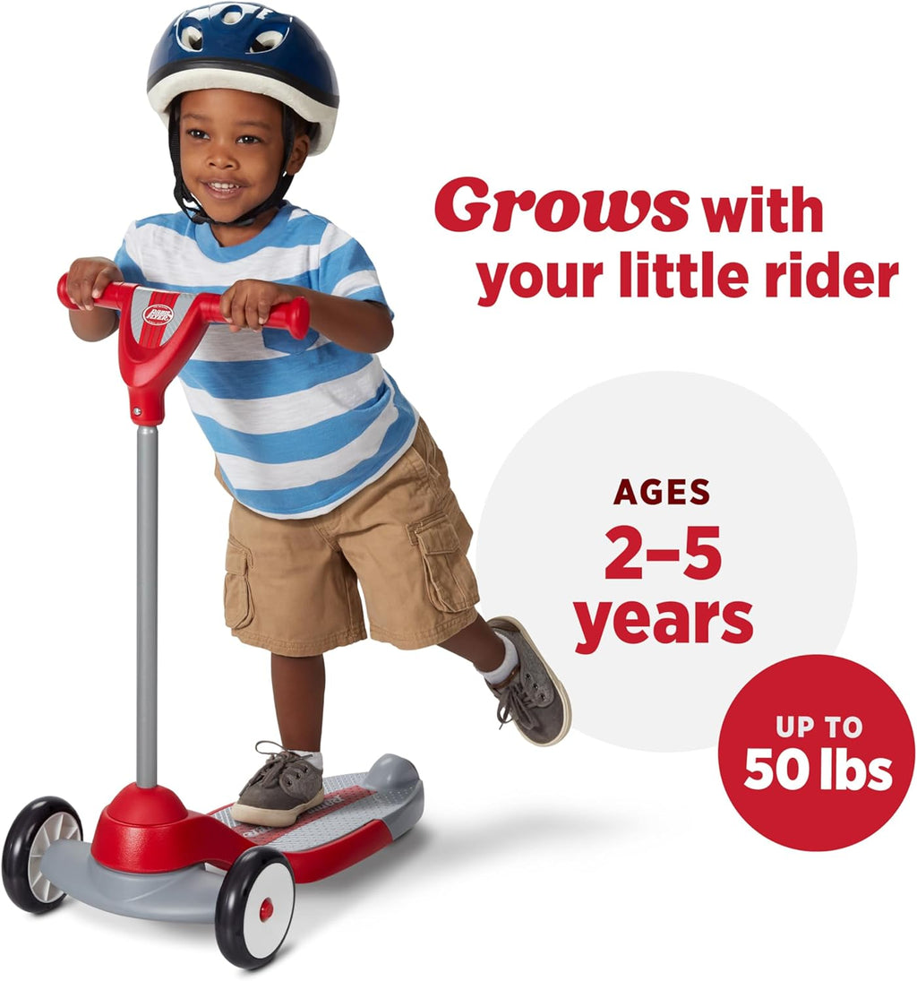 Radio Flyer My 1st Scooter - Red 3-Wheel Design for Kids Ages 2-5 | Extra Wide Base & Easy Foot Brake