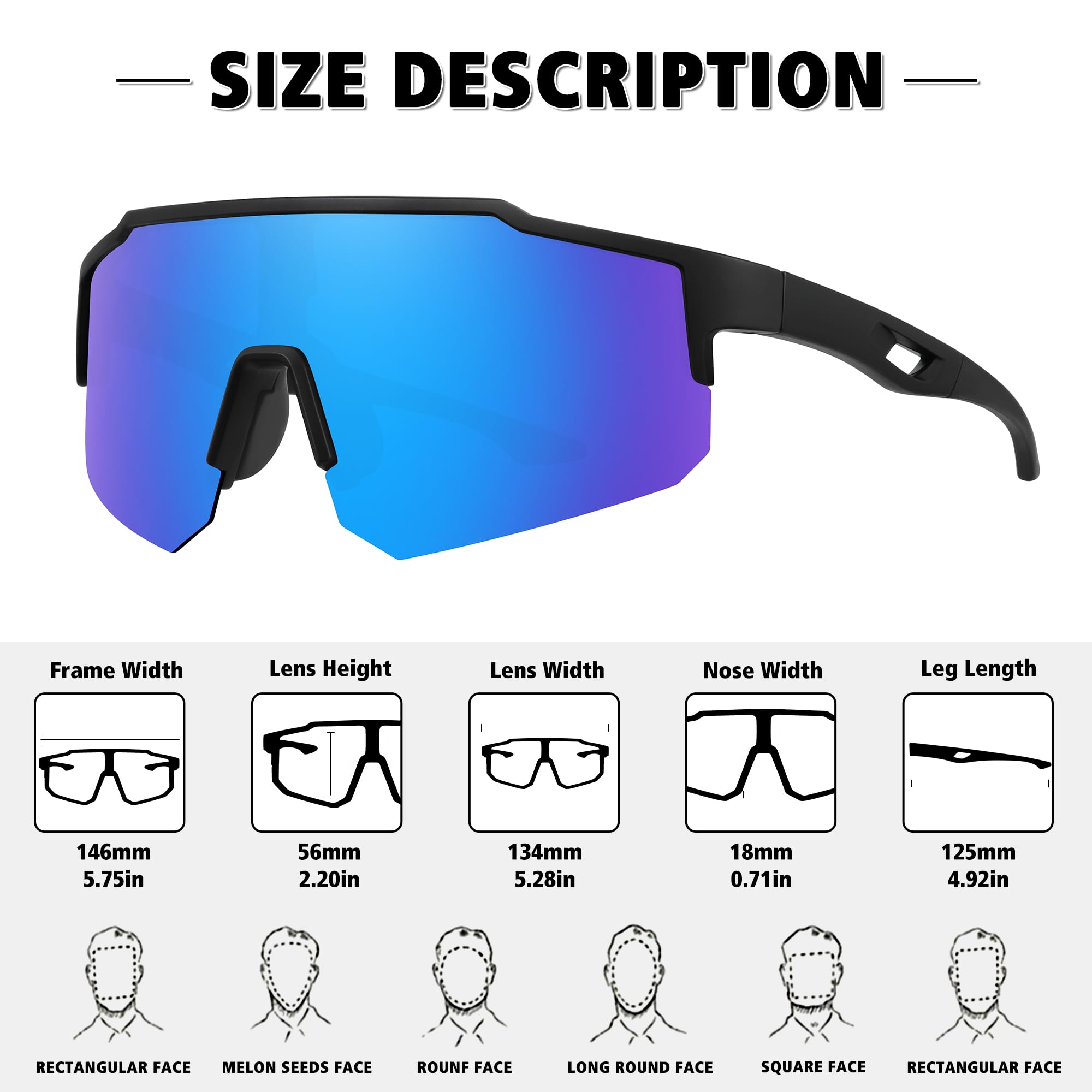 STORYCOAST Polarized Sports Sunglasses for Men Women Fishing Cycling Bike Running Sun Glasses UV Protection