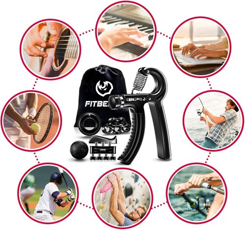 FitBeast Grip Strengthener Kit - 5 Pack Adjustable Resistance for Enhanced Forearm Strength