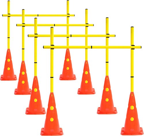 Agility Poles - Detachable Speed Training Set with 8 Cones & 12 Poles for Enhanced Performance
