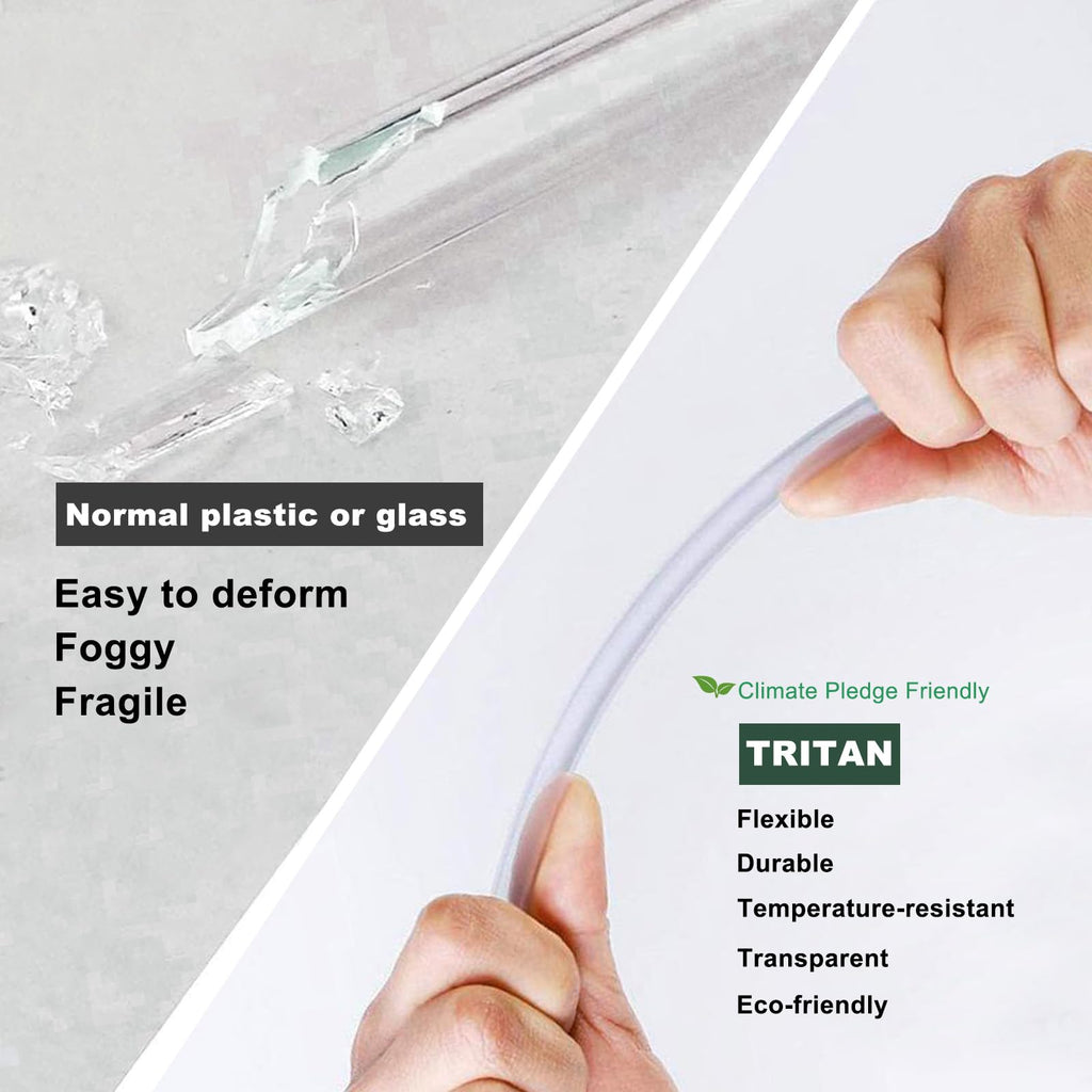Replacement Straw Set for ThermoFlask Bottles – Fits 14/16/18/24/32/40/64 oz, 10 Straws +2 Cleaning Brushes + 2 Measuring Sheets + 1 Cutter Tool (10 straws)