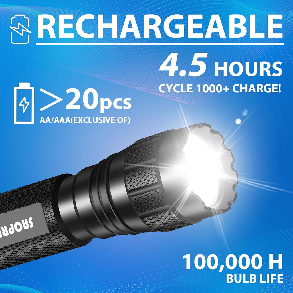 Sentinel-X1 Tactical Flashlight - 1200 Lumen LED with Holster for Duty Belt | Ideal for Camping & Law Enforcement