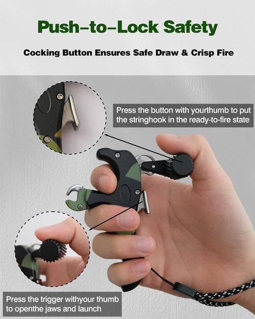 NOVASPARK Aluminum Thumb Button Release Aid - Crisp Zero-Creep Trigger & Adjustable Tension for 3D Archery | 4 & 3 Finger Design, 150lbs Capacity