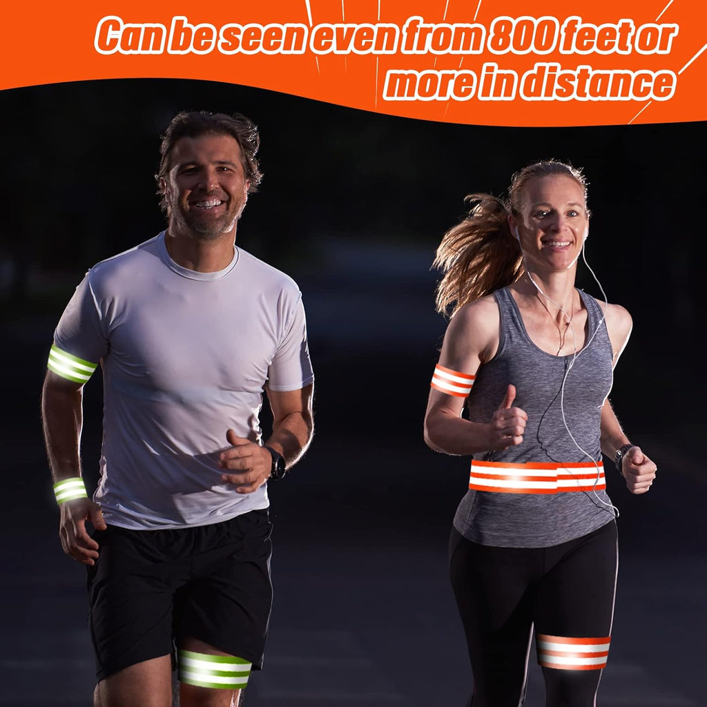 Zubebe Reflective Bands - 48 High Visibility Safety Straps for Wrist, Arm, Ankle & Leg | Perfect for Night Walking, Cycling & Running