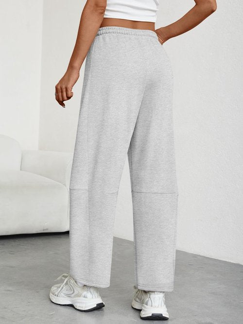 Trendy Queen Barrel Sweatpants Womens Wide Leg Pants Baggy Palazzo Lounge Comfy Flowy Pants Teen Girls Fall Clothes Outfits Grey M