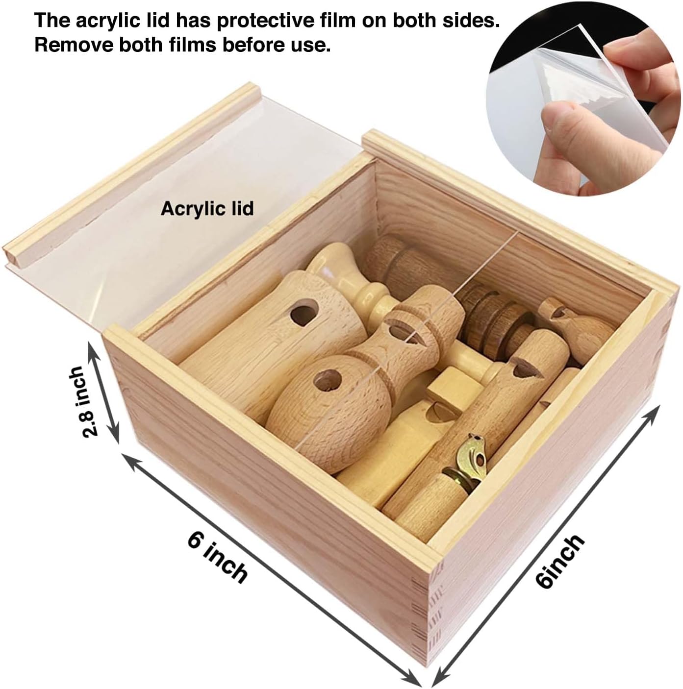 ZDH 9-Piece Wooden Bird Call Set - Handcrafted Bird Calls in Acrylic Box for Birdwatchers & Nature Lovers