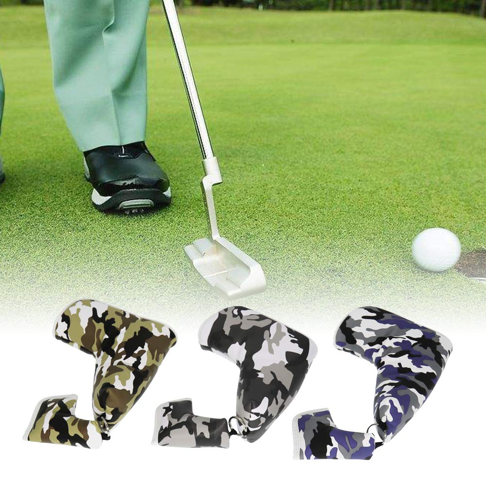 SEACLOUD Golf Blade Putter Cover Head Camouflage Pattern Headcover Protection with Magnetic Closure Headcovers Blue