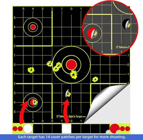 ATFLBOX 12x12 Inch Adhesive Splatter Paper Targets - Perfect for Indoor & Outdoor Shooting | Air Gun, Rifle, Pistol, Airsoft