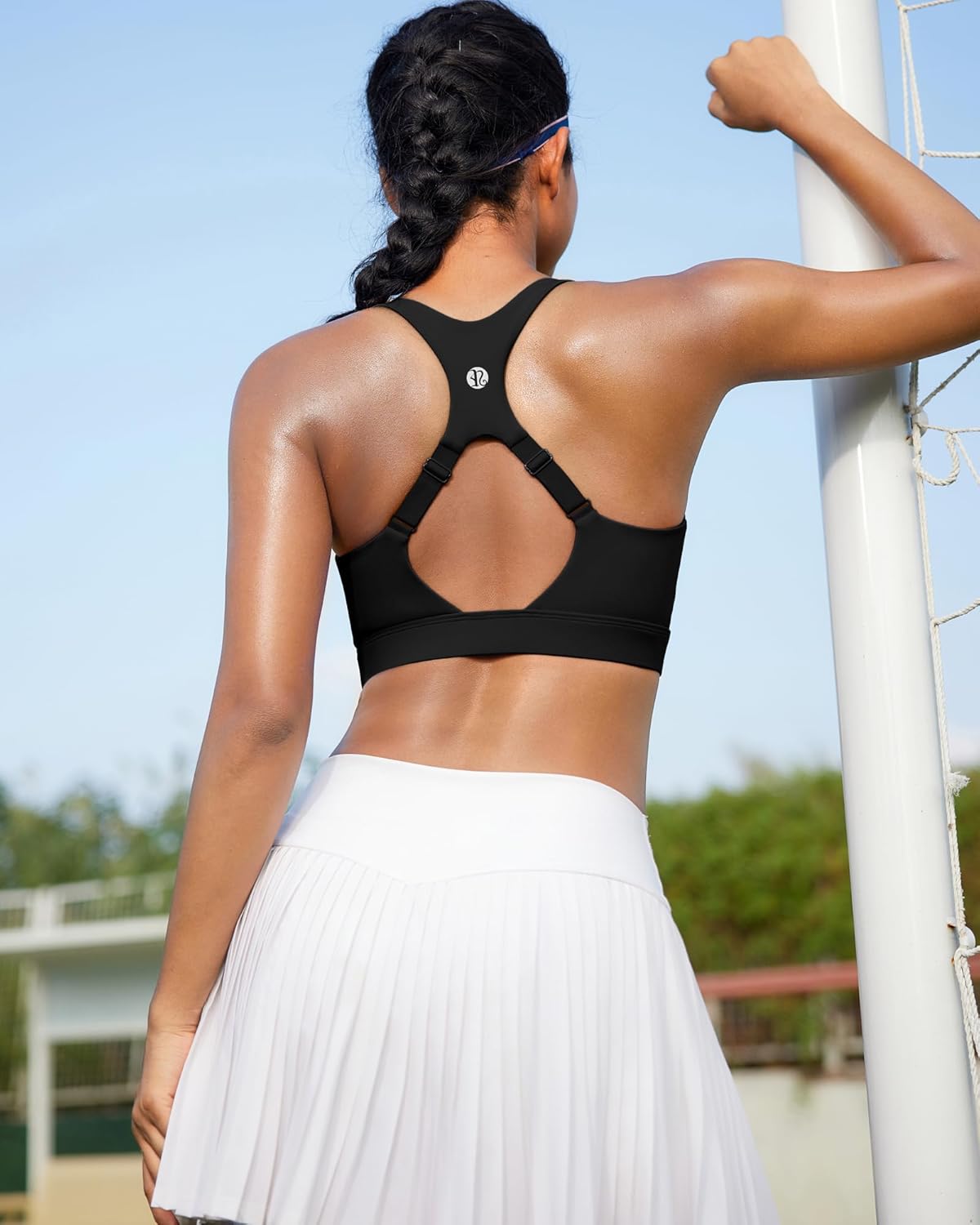 RUNNING GIRL High Impact Sports Bra - Adjustable Straps & Sewn-In Pads for Ultimate Support