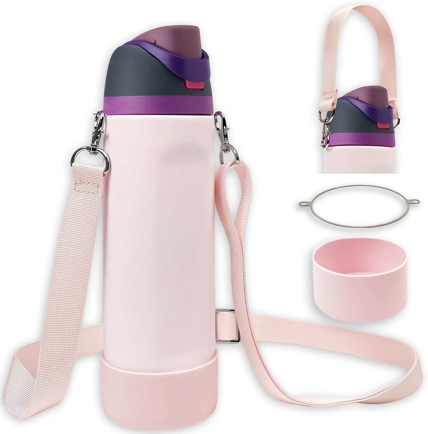 Owala Silicone Boot Set - Non-Slip Sleeve, Shoulder Strap & Handle Strap for 24 oz, 32 oz, 40 oz Bottles | Candy Coated