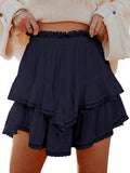 Aoudery Flowy Shorts - Women's Casual Boho Ruffle Tiered Skorts | High Waist Mini Golf & Tennis