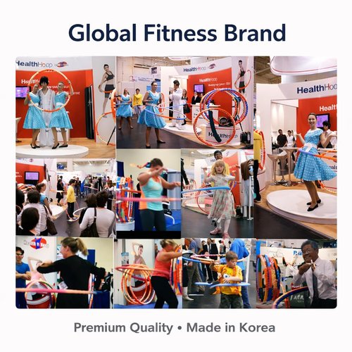 Health Hoop 3.1kg (6.8lb) Weighted Fitness Hoop for Adults, Full Size 42.5" Large Diameter - Deep Massage Cushion Balls, Core Workout, Waist Training, Made in Korea (Elite-31kg(6.8lb))