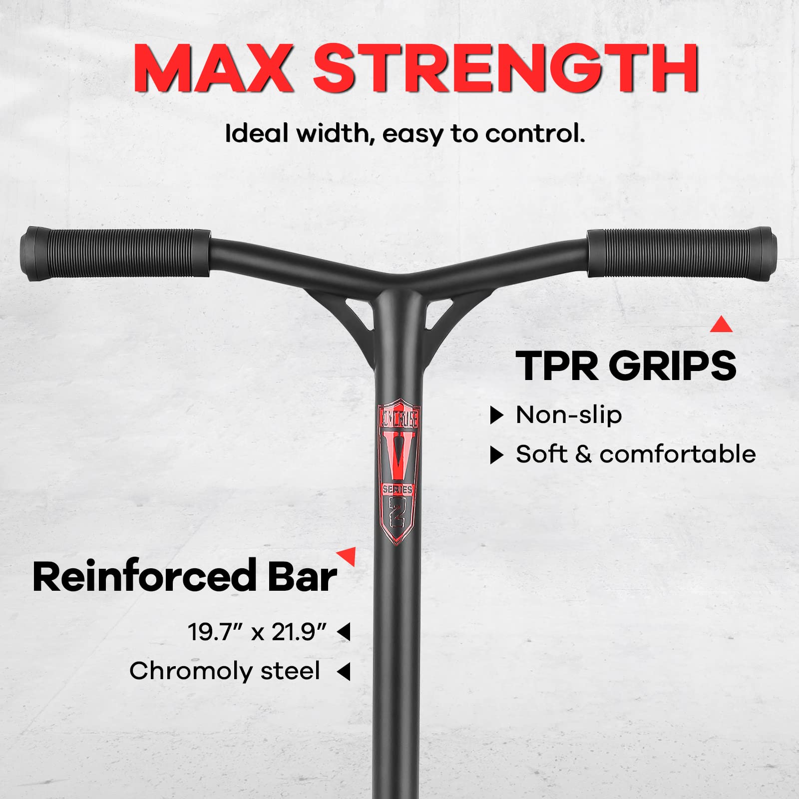 V2 Pro Trick Scooters, Stunt Scooter for Kids Ages 6-12 Years and Teens - Complete Beginner and Intermediate Freestyle BMX Scooter (Red)