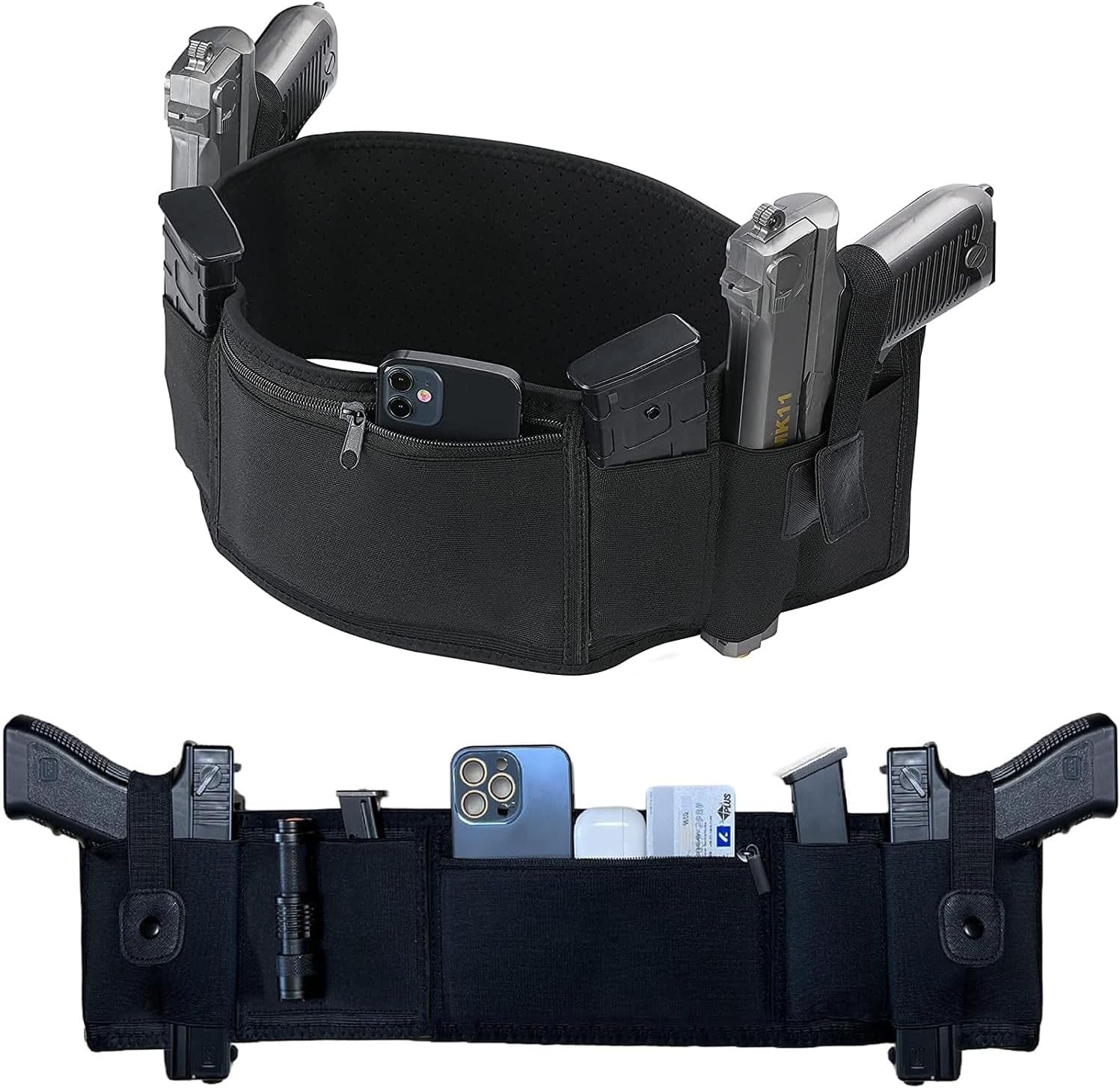 3-in-1 Holster by [Brand Name] - Comfortable Neoprene Waistband for Glock, Smith & Wesson, Taurus & More - Fits Most Pistols & Revolvers