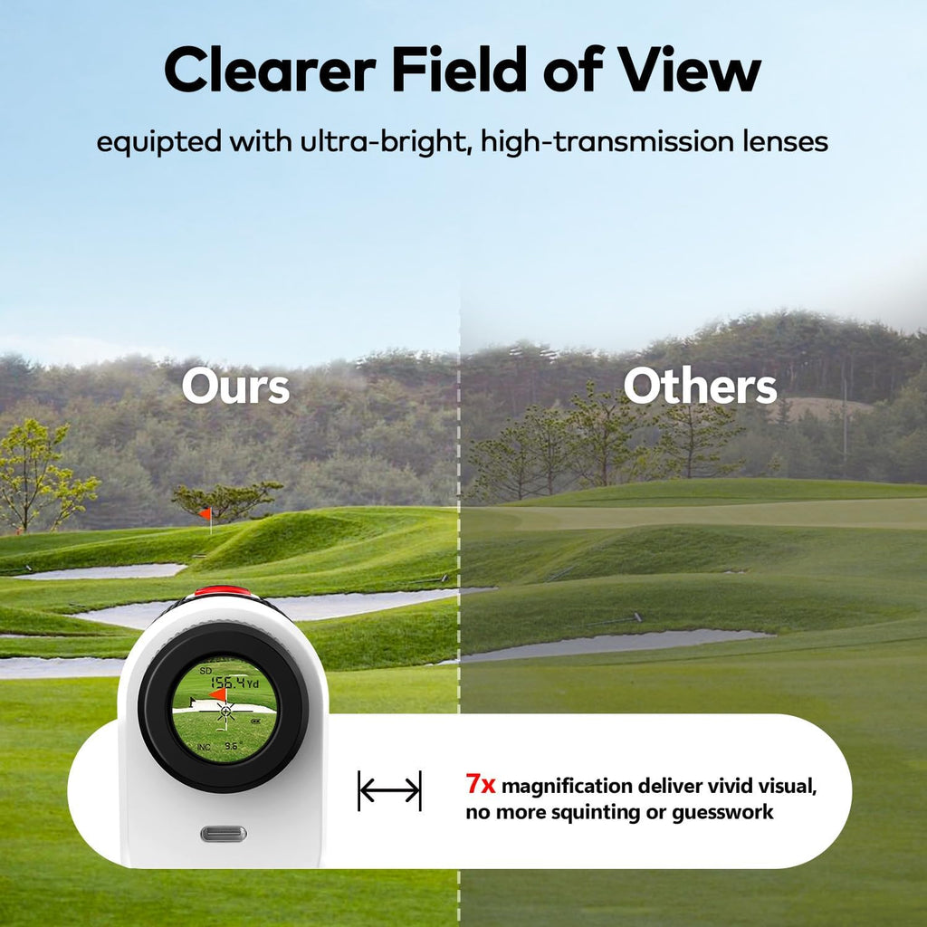 Skiennix Golf Range Finder - 7X Magnification, Lightweight & Portable with Slope & Flag Lock Vibration