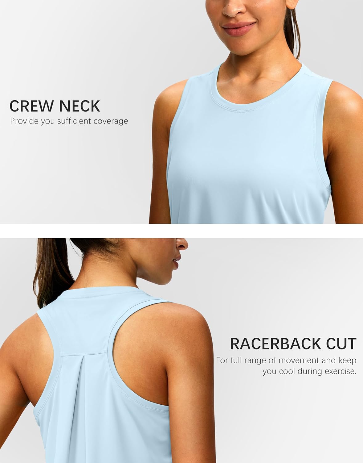 Skiennix Women's Racerback Workout Tank Tops - Sleeveless Loose Fit for Yoga & Gym Activities