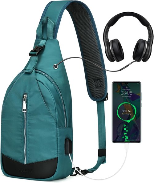 G4Free Sling Bag - RFID Blocking Crossbody Backpack with USB Charger Port | Small Daypack for Men & Women