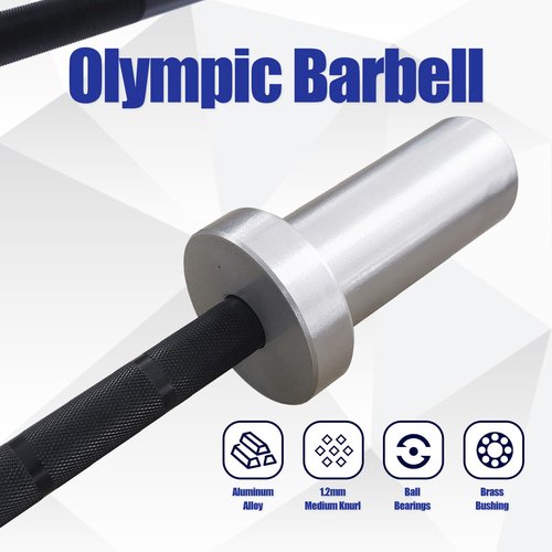 E.T.ENERGIC Kids Barbell 5LB Mini Barbell Bar 4ft for Beginner Women & Kids Weighted Bar, Compatible with 2-Inch Weight Plates, for Strength Training Gym Weight Lifting, Sliver