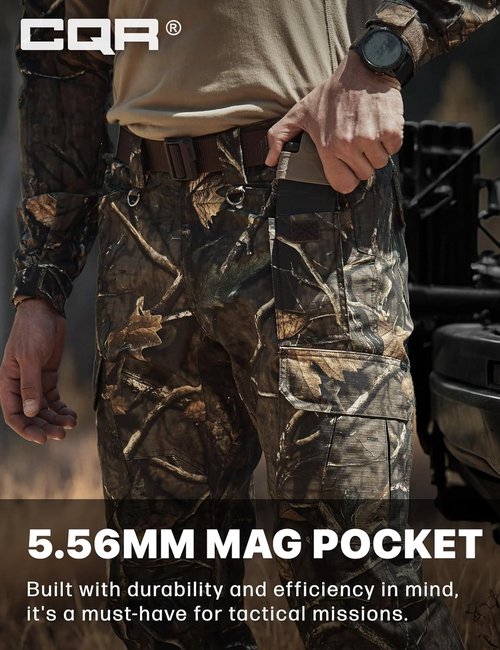 CQR Men's Tactical Pants - Lightweight Water-Resistant Ripstop Cargo Pants for EDC & Hiking