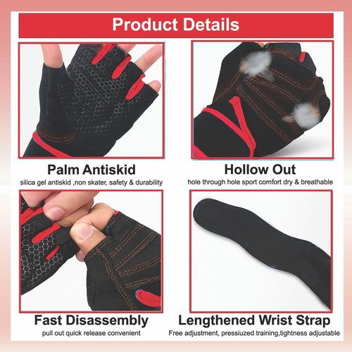 Strenvo Twister Arm Trainer + Gym Gloves – Adjustable Upper Body Resistance Trainer for Arms, Chest, Shoulders & Back – Home Workout Equipment with Non-Slip Gloves for Men & Women (Red)