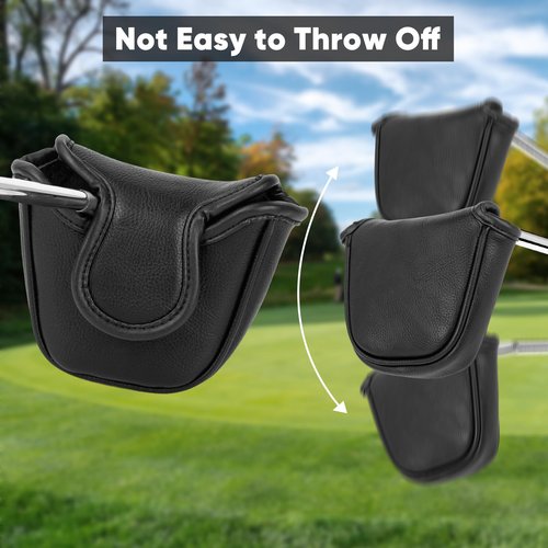 brdejc Golf Putter Cover Leather Mallet Putter Headcover Golf Club Covers with Magnetic Closure for Most Brand (for Mallet)