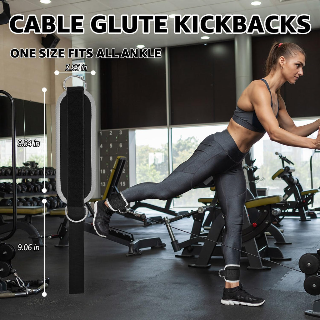 Skiennix Fitness Ankle Straps - Adjustable Neoprene Leg Straps for Glute Kickbacks & Lower Body Workouts