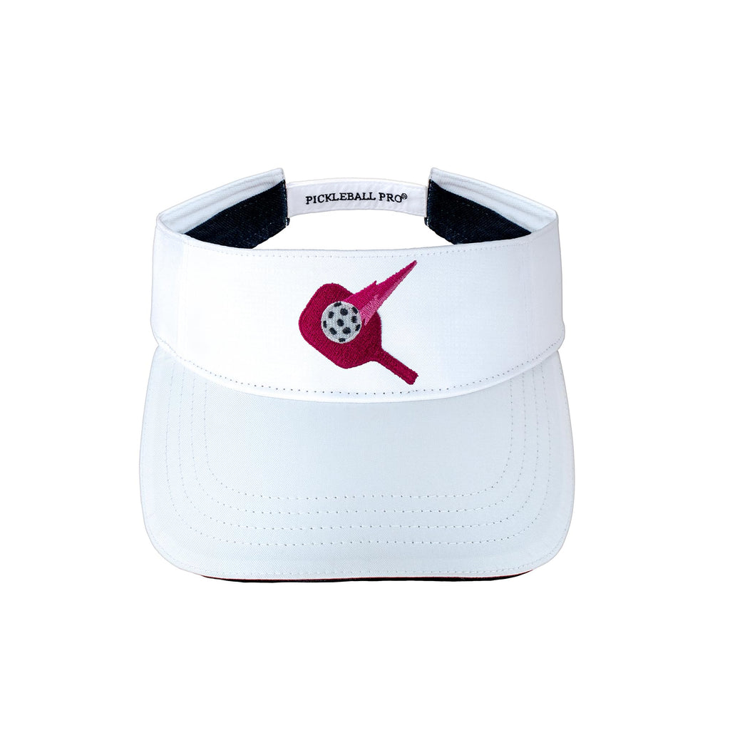Pickleball Pro® Visor Women's Lightweight, UV-Protective, Stay Cool Sports Visor (Dark Pink Logo)