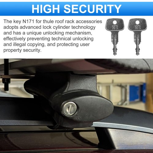 Hugexpen N171 Key Replacement for Thule Rack Core, Key Cylinder for Bike Rack Lock, Roof Cargo Lock, Roof Rack Locks, Cross Bars, Towers, Ski Rack Etc
